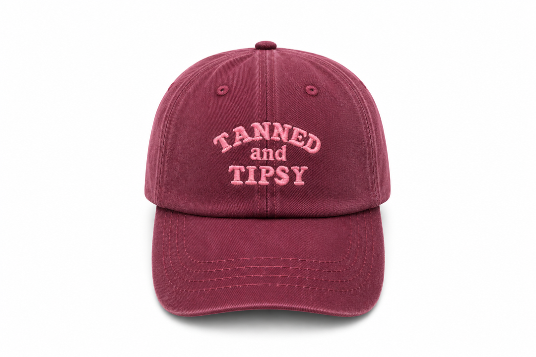 TANNED AND TIPSY Cap – Burgundy