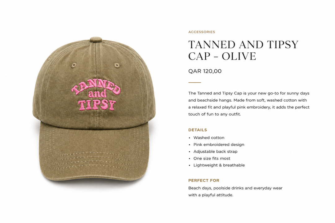 TANNED AND TIPSY Cap - Khaki
